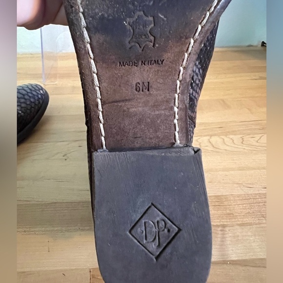 Donald J Pliner Donata Python Embossed Snake Leather Boots Side Slit Block Heel - Picture 5 of 9